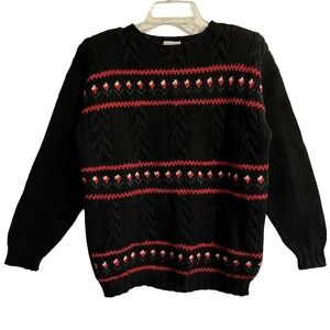 Vintage SKYR Sportswear Sweater Black Size Large Women 100% Wool Ski Nor…